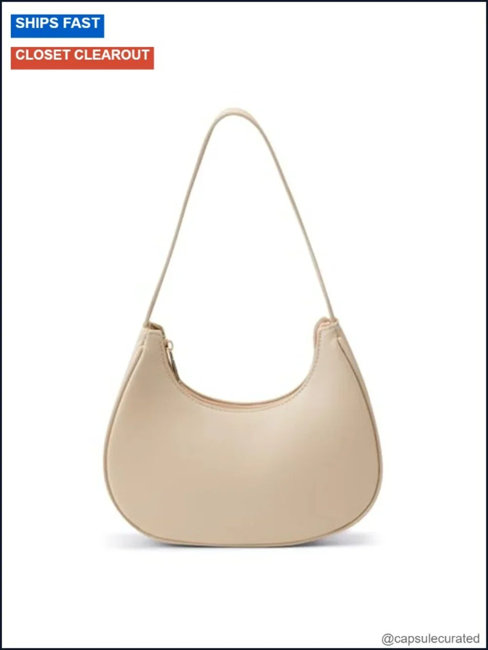 Women's PU Leather Hobo Shoulder Bag - Mini Clutch Purse with Zipper, Travel